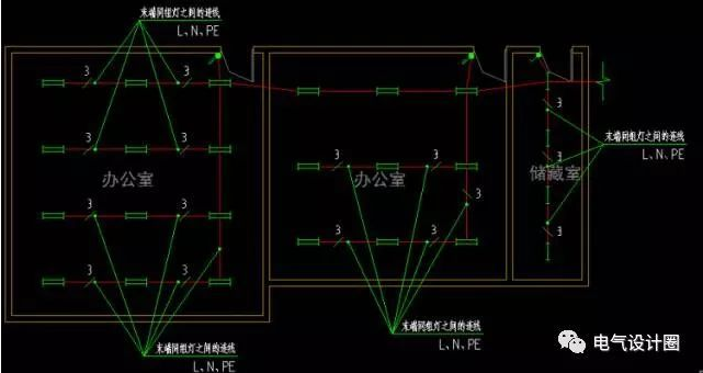 3个步骤教你确定电气照明平面图的导线根数，画